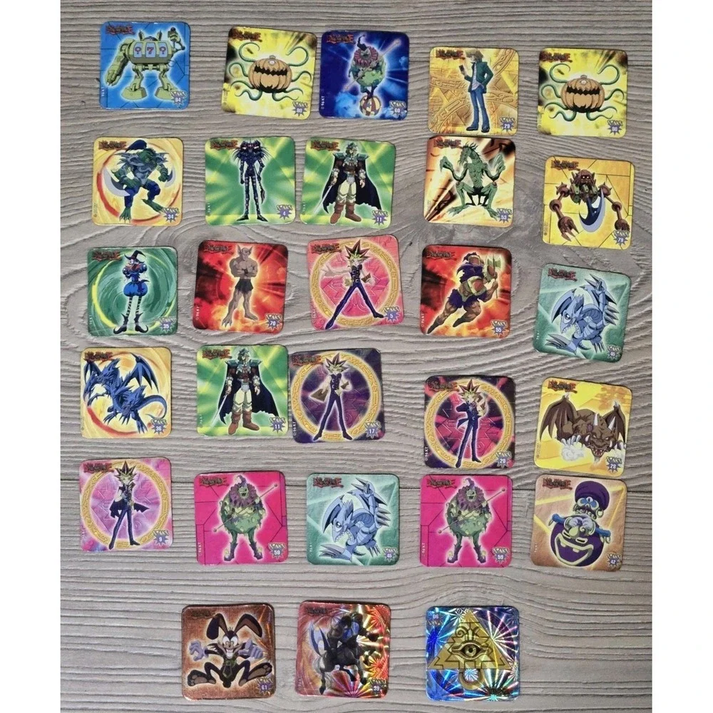 Yugioh 1996 Panini‎ STAKS Magnets Bundle Of 28 STAKS - 3 Holo RARE Lot